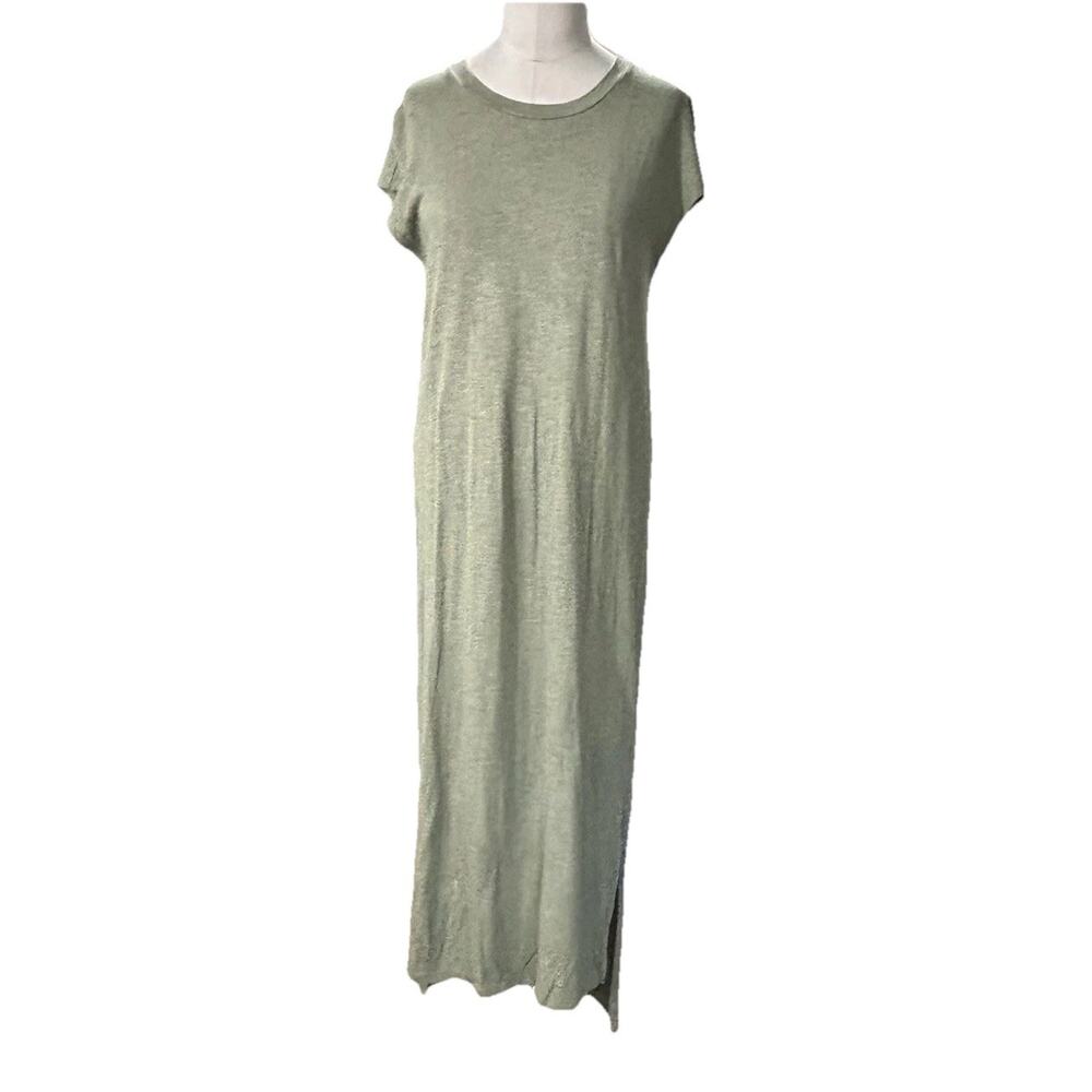 Madewell Muscle Midi Green Long Jersey Dress Size Medium - Picture 2 of 10
